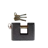 Замок амбарный 80 мм, прямоугольный, серый